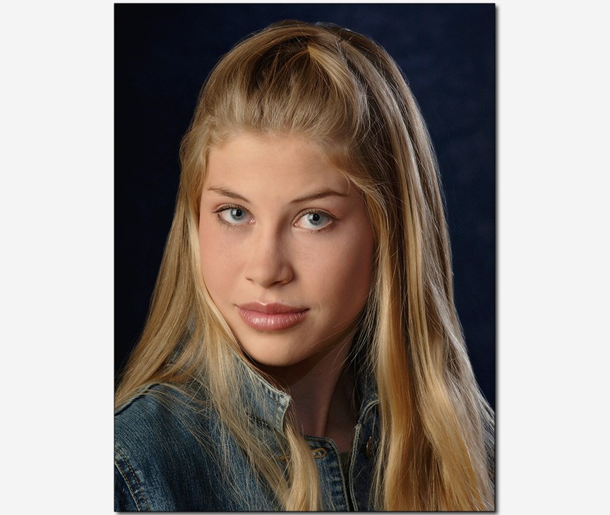 young female model commercial look headshot
