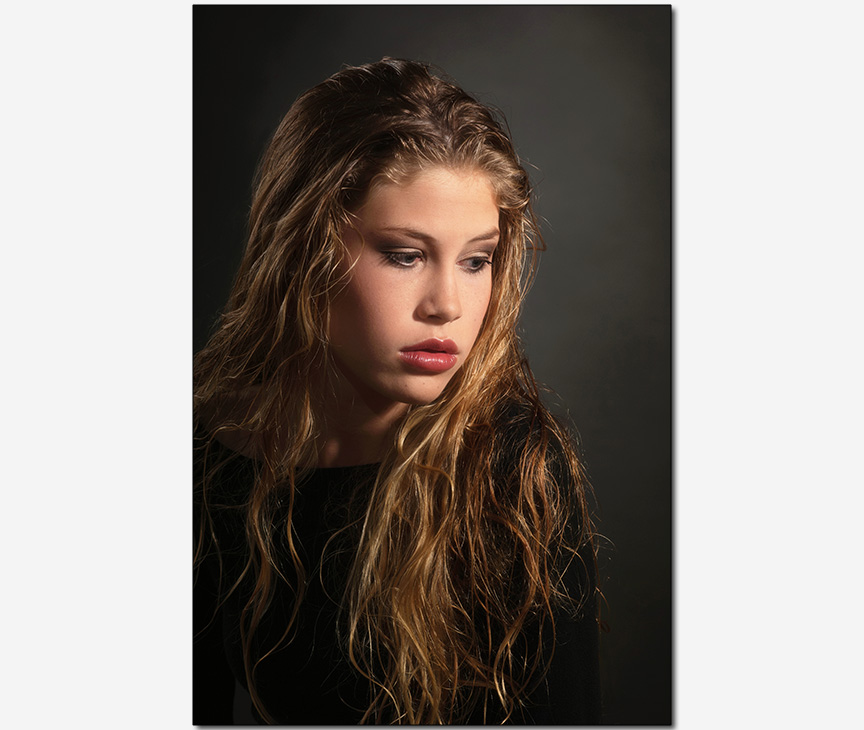 young model portfolio image serious look